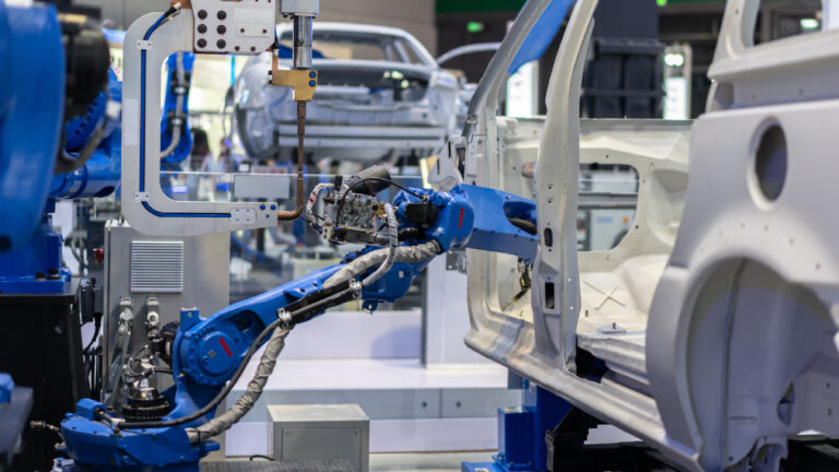 Ai robotics working on a car