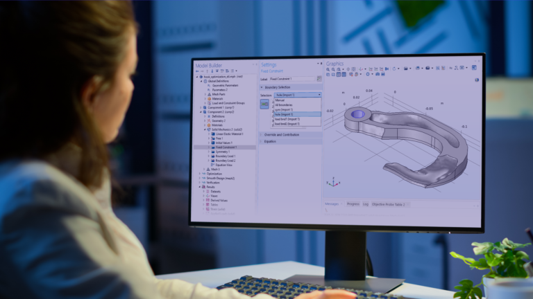 Engineer working in Optimization Module of COMSOL